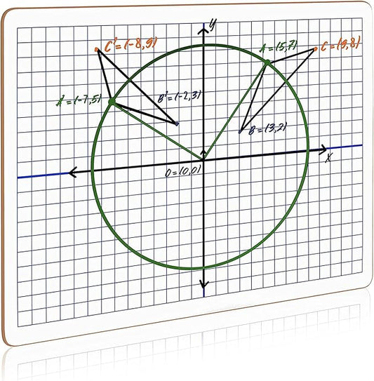 2 Pack Dry Erase XY Axis Lap Board 9”X12” | Interactive Learning Coordinate Grid Whiteboard (Double Sided)