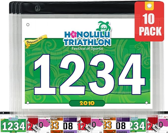 Clear Bib Boards Sleeves Protector for Runners,Race Bib Vinyl Holder,Race Bib Display Vinyl Protector Sheets, Marathon Running Bib Sheet Protector