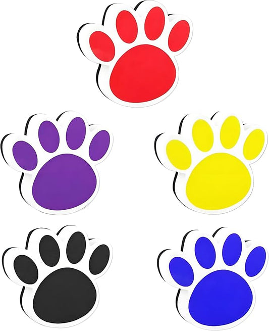 5 Pcs Dry Erase Board Eraser Cute Erasers Cat Paw Shape Reusable Magnetic Whiteboard Eraser School Supplies for Classroom Office(Color Random)