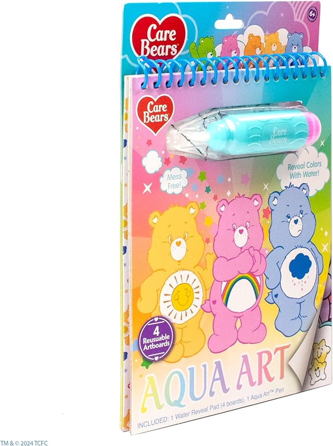 Care Bears Aqua Art, Paint with Water Books for Kids, Reusable Water-Reveal Activity, Mess Free Coloring for Toddlers, Fun Toddler Toys, Road Trip Activities for Kids, Airplane Toys for Toddlers 1-3
