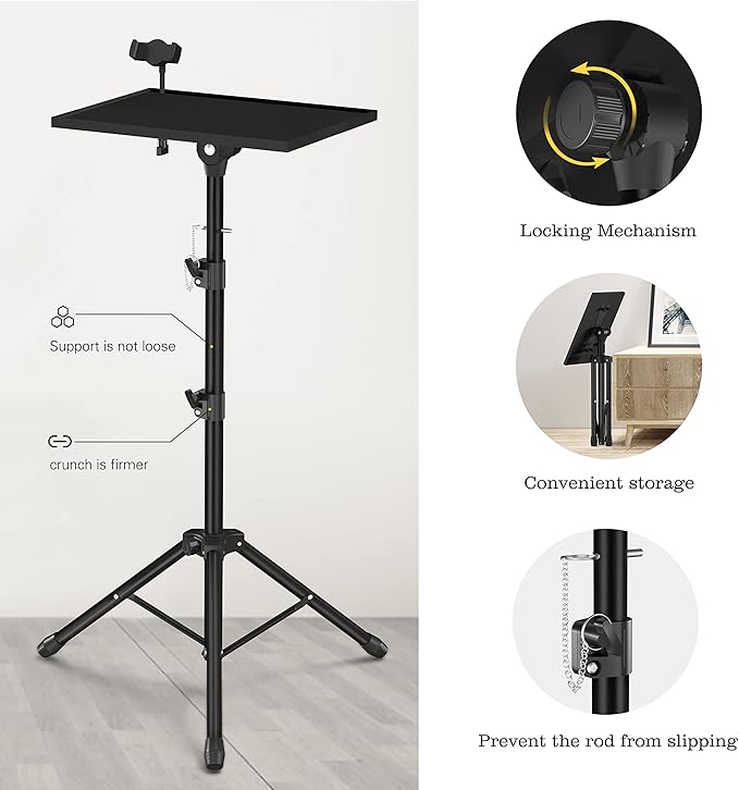 Projector Stand Tripod - Laptop Tripod Projector Stand Adjustable Height 22 to 47 Inch, Projector Tripod Stand, Tripod for Porjector, Projector Stand for Outdoor Movies