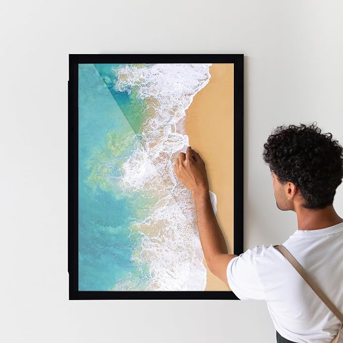 Black Hidden Board, Enclosed Whiteboard with Wooden Frame, 20x30in Poster Frame and Functional Whiteboard for Office, Home(Poster Not Included)
