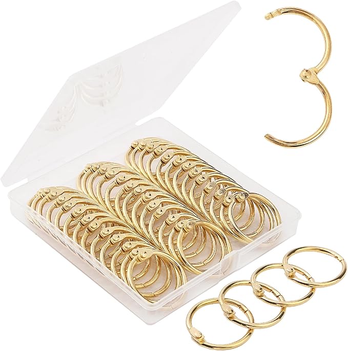 Mr. Pen- Loose Leaf Binder Ring, 40 Pack, Gold Binder Rings 1 Inch, Book Rings