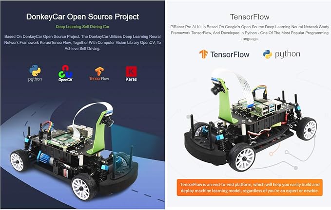 waveshare PiRacer Pro AI Kit Accessory Package for Raspberry Pi Model B 4GB for high School AI Learning Professional Racing
