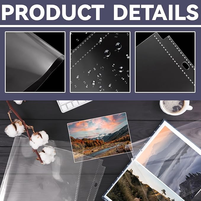 100 Sheets 12''x12'' Heavyweight Plastic Page Protectors, Scrapbook Page Protectors, Craft Paper Protective Sleeves, Scrapbook Refill Pages for Photo Scrapbook Binder Album
