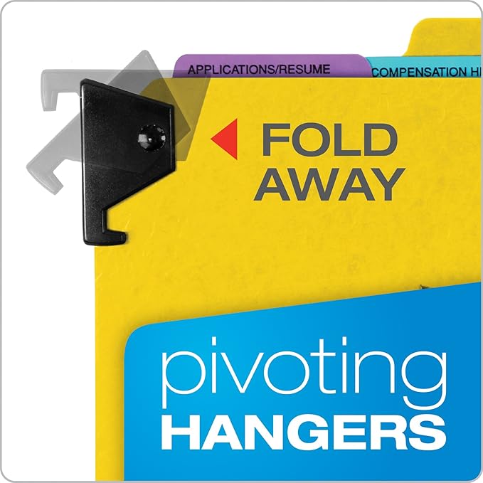 Pendaflex SER2YEL Personnel Folders, 1/3 Cut Hanging Top Tab, Letter, Yellow