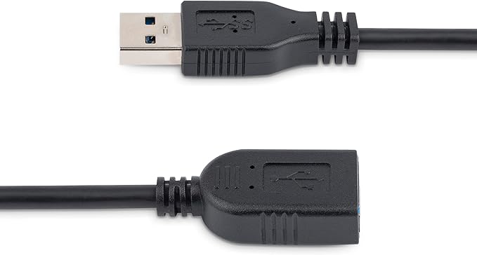 StarTech.com 6in Short USB 3.0 (5Gbps) Extension Adapter Cable (USB-A Male to USB-A Female) - USB 3.2 Gen1 Port Saver Cable - Black (USB3EXT6INBK) (Pack of 2)