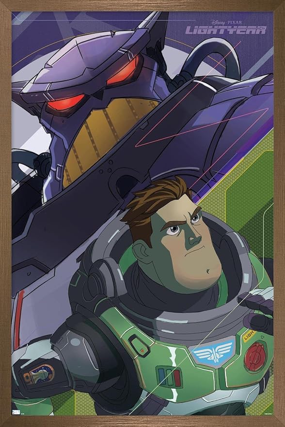 Trends International Disney Pixar Lightyear - Buzz and Zurg Wall Poster, 22.375" x 34", Bronze Framed Version