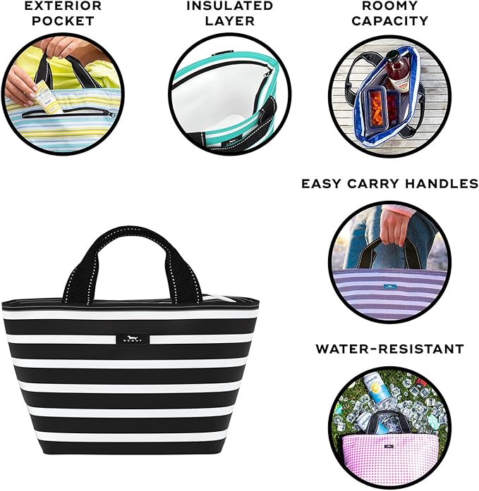 SCOUT Nooner Insulated Lunch Box for Women with 6 Can Capacity - Lightweight Work Lunch Bag for Teachers and Nurses - Soft Cooler for Beach Travel and Picnic