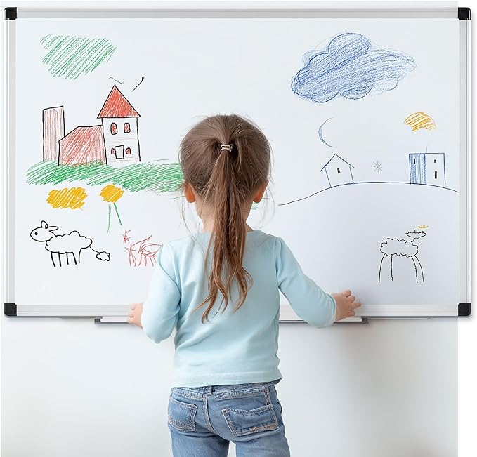NEWBULIG 40"×30" Magnetic Dry Erase Board – Wall-Mount Whiteboard with Aluminum Frame & Accessory Kit for Office, Home, School