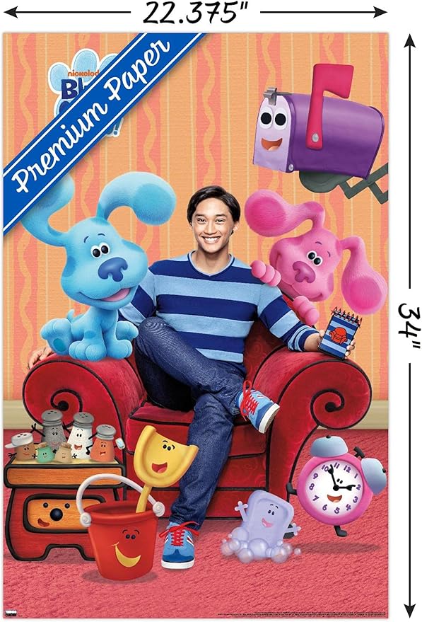 Nickelodeon Blue's Clues - Group Wall Poster, 34L" x 22.4W", Premium Poster & Clip Bundle