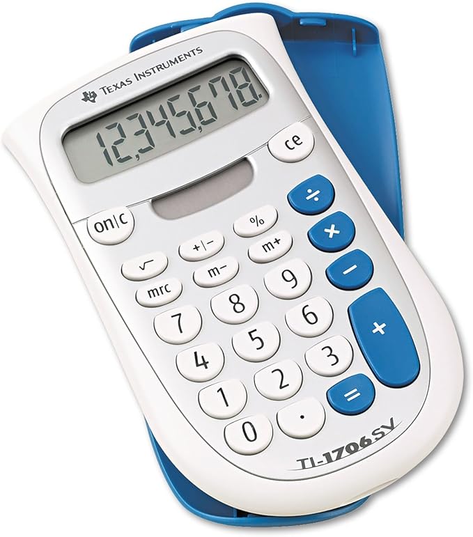 TI-1706SV Handheld Pocket Calculator, 8-Digit LCD