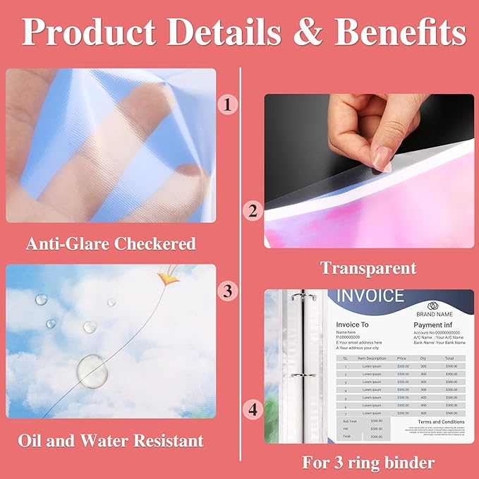 1200 Pack Sheet Protectors 8.5 x 11 inch Clear Page Protectors for 3 Ring Binder, Plastic Sleeves for Papers, Document