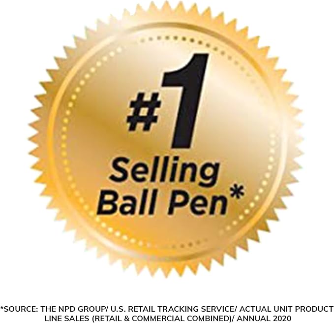 BIC Round Stic Xtra Life Black Ballpoint Pens, Medium Point (1.0mm), 10-Count Pack of Bulk Pens, Flexible Round Barrel for Writing Comfort, No. 1 Selling Ballpoint Pens
