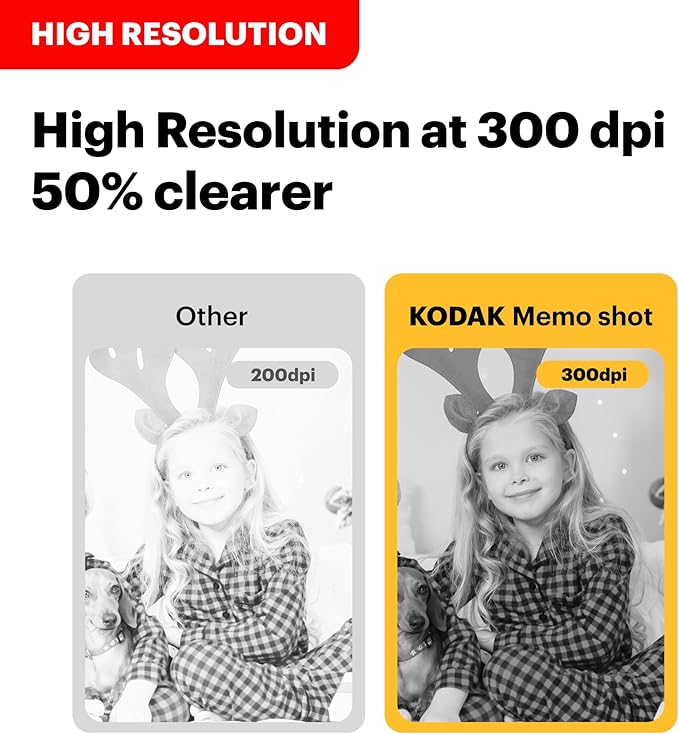 KODAK Memo Shot ERA Kids Instant Digital Camera and Photo Label Printer (Yellow, Camera + 1 Roll)