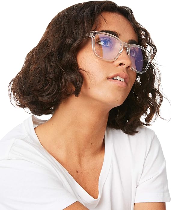 Quay - Blue Light Glasses for Men & Women, Square Frame, Eyewear for Screentime Protection (Hardwire, Clear/Clear Blue Light Lens)