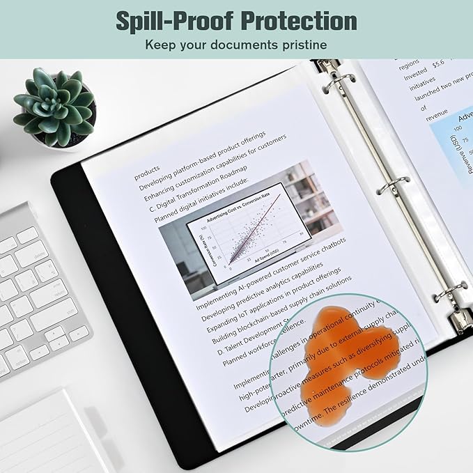 SUIN Sheet Protectors 500 Pack, Clear Plastic Page Protectors 8.5 x 11 Inch, Reinforced 3 Hole Plastic Binder Sleeves, Acid-Free Archival Document Holders for Office & School