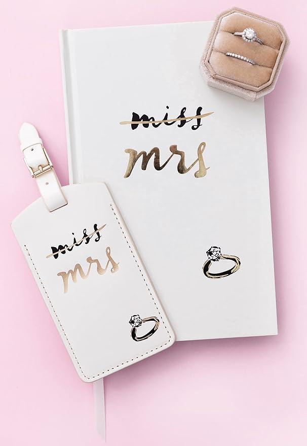 Kate Spade New York, Women's Bridal Journal, 8.25" x 5.25" Bound Notebook With 200 Lined Pages, Miss to Mrs.