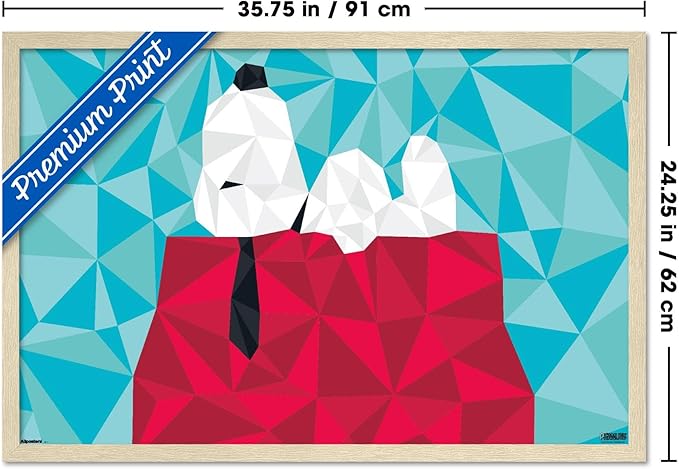 Peanuts: Astronomy-Geometry - Snoopy Wall Poster, 34L" x 22.4W", Blonde Framed Version