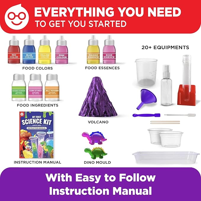 Doctor Jupiter My First Science Kit for Kids Ages 4-5-6-7-8 | Easter, Birthday Gift Ideas for 4+ Year Old Boys & Girls | Toy Stem Kit with 50+ Experiments | Learning & Educational Projects