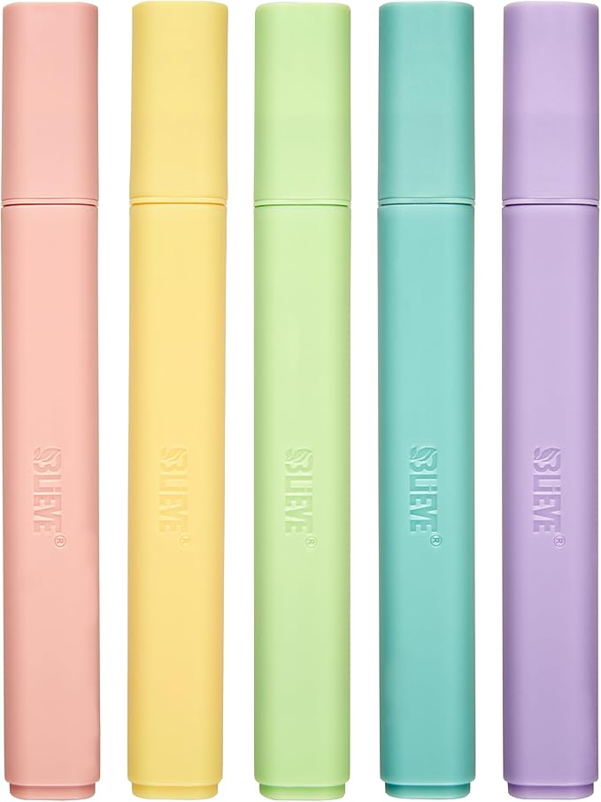BLIEVE- Bible Highlighters No Bleed Through Assorted Colors, Cute Highlighter For Journaling Office Supplies And Accessories, Bible Highlighters And Pens No Bleed Chisel Tip (CANDY)