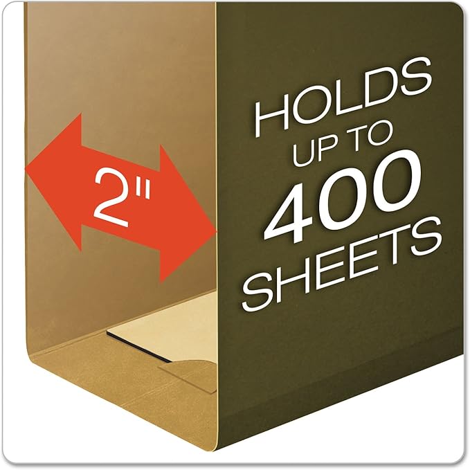 Pendaflex SureHook Reinforced Extra Capacity Hanging Folders, Letter, Standard Green, 1/5 Cut, 20/BX (6152x2)