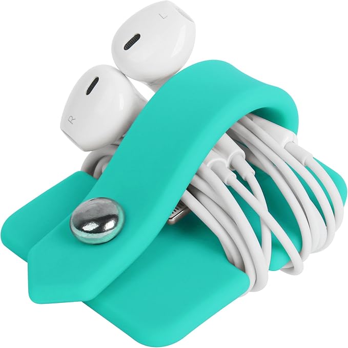 Cord Organizer Earbuds Holder Earphone Wrap Earphones Organizer Headset Headphone Earphone Wrap Winder Cord Manager Cable Winder Blue
