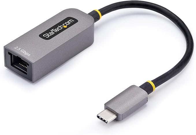 StarTech.com 2.5GbE USB-C to Ethernet Adapter, NBASE-T NIC, USB 3.0 Type-C 2.5/1G Multi Speed Network, Thunderbolt Compatible