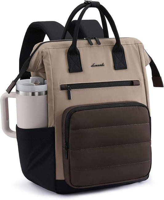 LOVEVOOK Puffer Laptop Backpack for Women, 15.6 Inch Work Backpack purse for Nurse Teacher, College Bookbag Personal Item Travel Bag Computer Daypack for Daily Commute