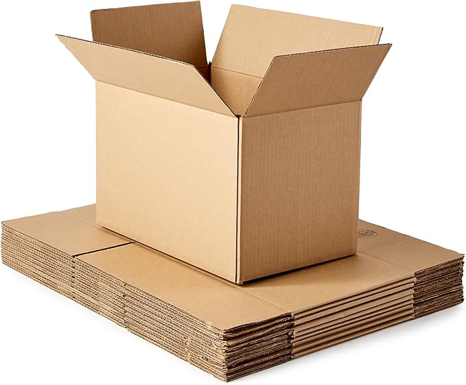 Amazon Basics Cardboard Moving Boxes for Packing and Shipping, Small Size, 16" x 10" x 10", Brown, 15-Pack