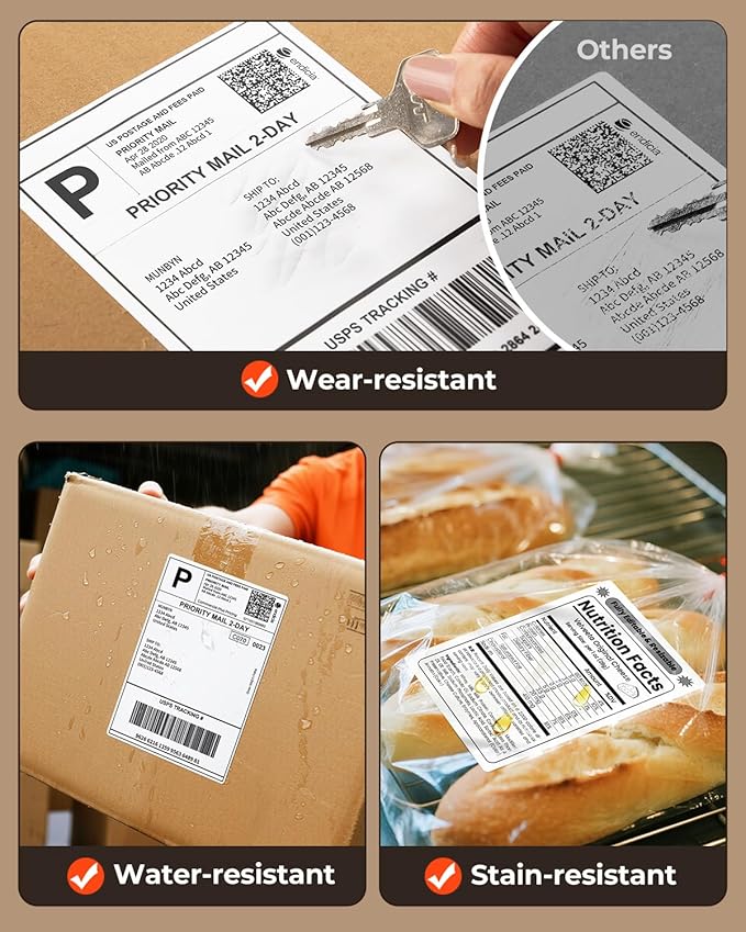 MUNBYN 4"x6" Direct Thermal Shipping Labels, Commercial Grade Permanent Adhesive Fanfold Mailing Postage Label Paper for Thermal Printers and Packages, 220 Sheets per Stack (Pack of 2)