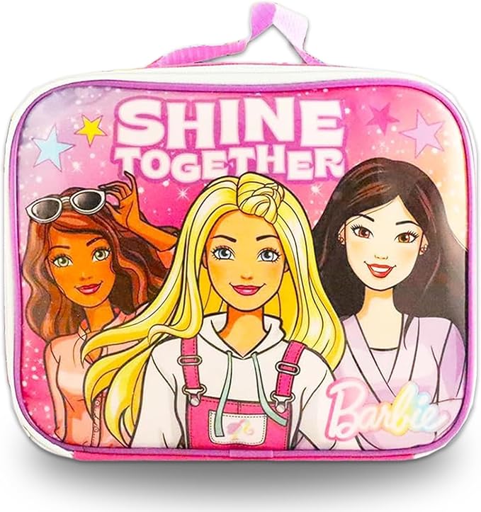 Barbie Mini Backpack with Lunch Box for Girls - Bundle with 11" School Bag, Lunch Bag Plus Tattoos, Water Bottle, and More | Barbie Girls Backpack Elementary School