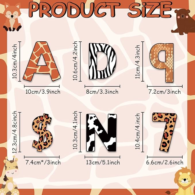 266 Pcs Letters Combo Pack Set Bulletin Board Letters Animal Prints Letters and Number Accents Bulletin Board Display Home School Decor