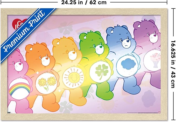 Care Bears - Care Bear Stare Wall Poster, 22.4L" x 14.7W", Blonde Framed Version