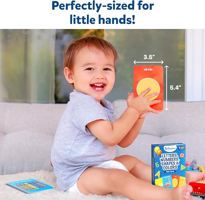 Skillmatics Thick Flash Cards for Toddlers - Letters, Numbers, Shapes & Colors, Easter Basket Stuffers, Montessori Toys, Preschool Learning Activities & Aids, Gift for Kids Ages 1, 2, 3, 4 Years