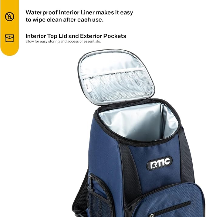 RTIC 15 Can Lightweight Backpack Cooler Soft Insulated Portable Bag for Lunch, Beach, Drink, Beverage, Travel, Camping, Picnic, Car, Hiking,