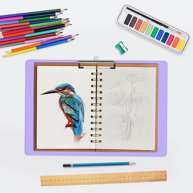 Extra Large 11x17 Clipboards, Plastic Purple Drawing Boards, Horizontal Clip Board, Landscape Layout. Suitable for Watercolor, Sketching, Painting. Art & Drafting Supply(Pack of 6)
