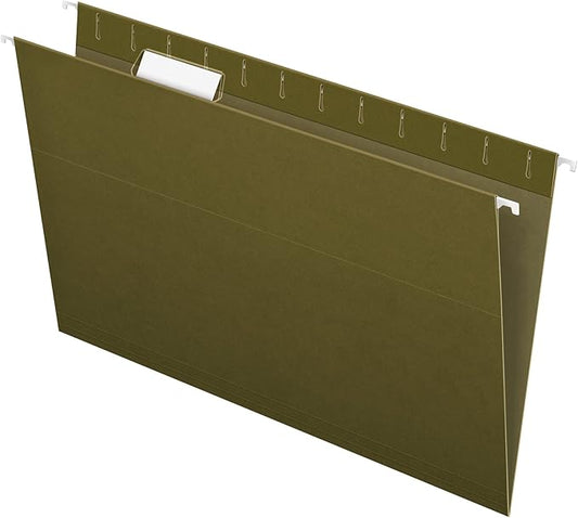 Pendaflex Recycled Hanging Folders, Legal Size, Standard Green, 1/5 Cut, 25/BX (81622)