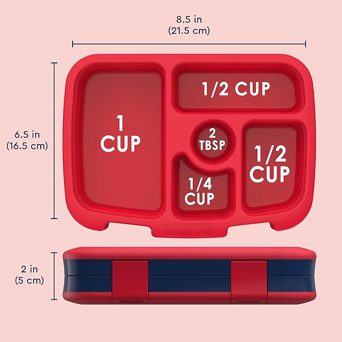 Bentgo Kids Prints Leak-Proof, 5-Compartment Bento-Style Kids Lunch Box - Ideal Portion Sizes for Ages 3-7, Durable, Drop-Proof, Dishwasher Safe, & PFAS & BPA-Free Materials (Rocket)