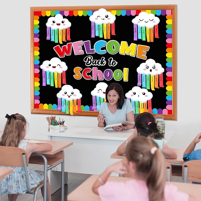 St.Patrick's Day Bulletin Board Set 3D Rainbow Classroom Decorations Gold Coin Paper Cutouts with Borders for Door Wall Decor Home Office Supplies(13 x 8.7 x 0.6 Inch,Back to School)