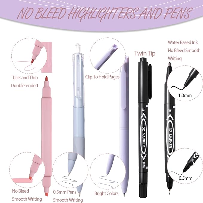 XKDOUS 58 Pcs Bible Study Supplies Journaling Kit for Women, Bible Study Kit Includes Highlighters, Pens, Tabs, Stickers & More for Journaling. Great for Note-Taking, Enhancing Scripture Study