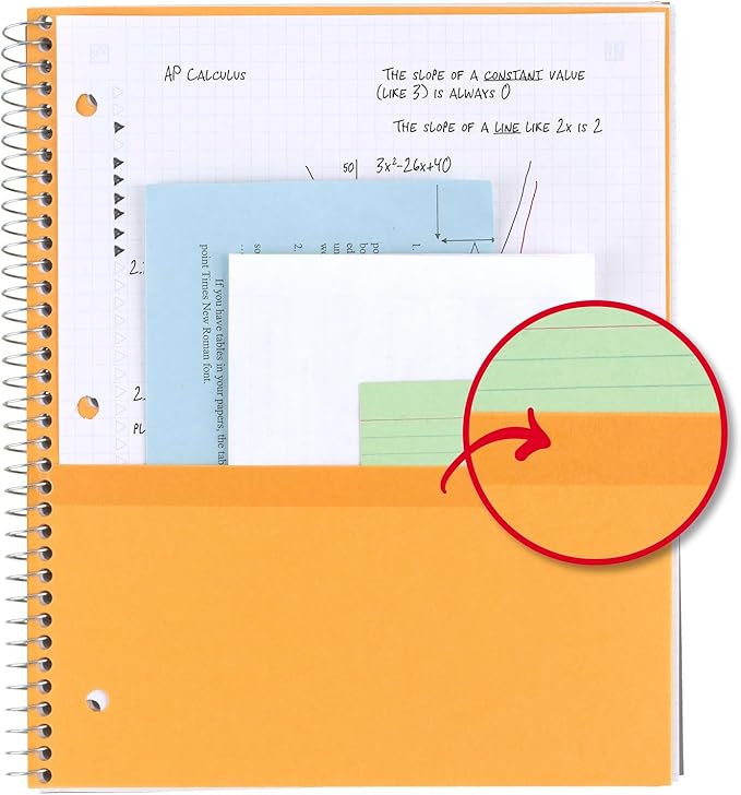 Five Star Spiral Notebook + Study App, 3 Subject, College Ruled Paper, 8-1/2" x 11", 150 Sheets, Fights Ink Bleed, Water Resistant Cover, Amethyst Purple (38746) (Pack of 6)