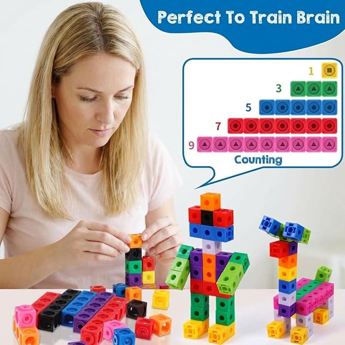 Libima 500 Pieces Math Cubes Set Learning Linking Manipulative Educational Cube Stem Connecting Cube Number Counting Cubes Blocks