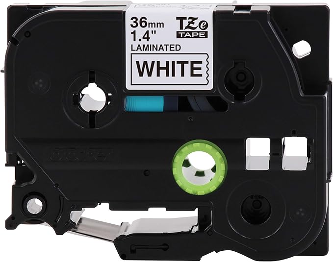 Brother Genuine P-Touch TZE-261 Tape, 1 1/2" (36 mm) Standard Laminated P-Touch Tape, Black on White, Laminated for Indoor or Outdoor Use, Water-Resistant, 26.2 ft (8 m), Single-Pack