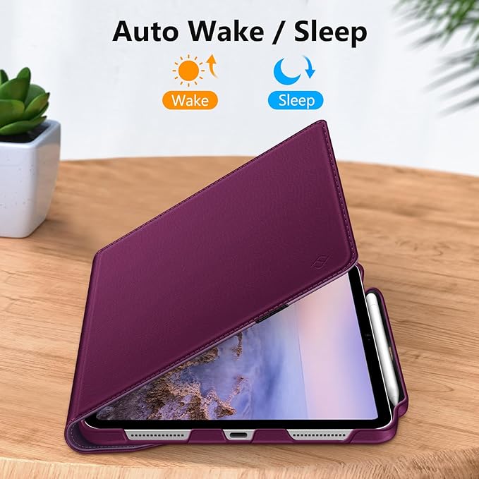Fintie Rotating Case for iPad (A16) 11th Generation 11 Inch (2025), iPad 10th Generation 10.9 Inch (2022) - [Built-in Pencil Holder] 360 Degree Rotating Protective Stand Cover, Purple