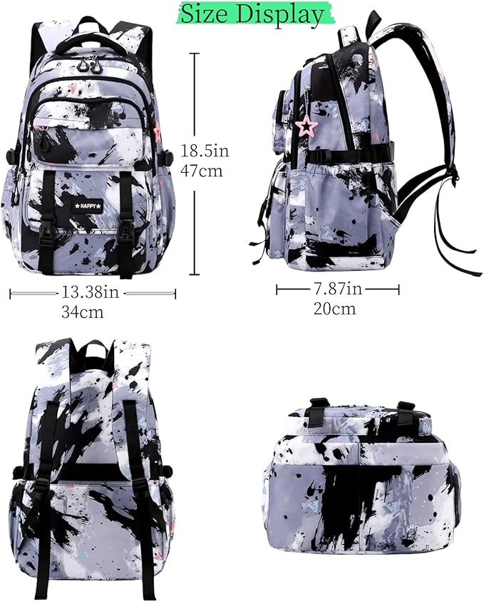 MITOWERMI Blue Backpack for Girls Bookbag School Bags Multi-pocket Girls Backpack for School Elementary Students Schoolbags Teens Kids Back packs (Sky Blue)