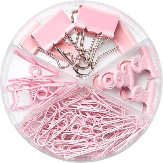 Paper Clips and Binder Clips Assortment (Pink)