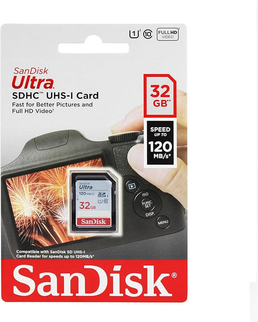 SanDisk Ultra 32GB Class 10 SDHC Memory Card Up to 40MB/s- SDSDUN-032G-G46 [Older Version]