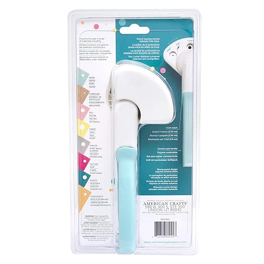 We R Memory Keepers, Crop A Dile Multi Hole Punch, with 1/16",1/8", 3/16", 1/4" and 5/16" Holes for Leather, Craft Paper, Fabric, Tin and More