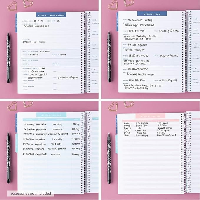 Erin Condren 7" x 9" Spiral Coiled Notebook - I Am Strong Medical Treatment Planner - Prompted Notebook - Features Tabbed Sections, Surgery Prep, Questions for Doctors, 160 Pages, 80 Sheets